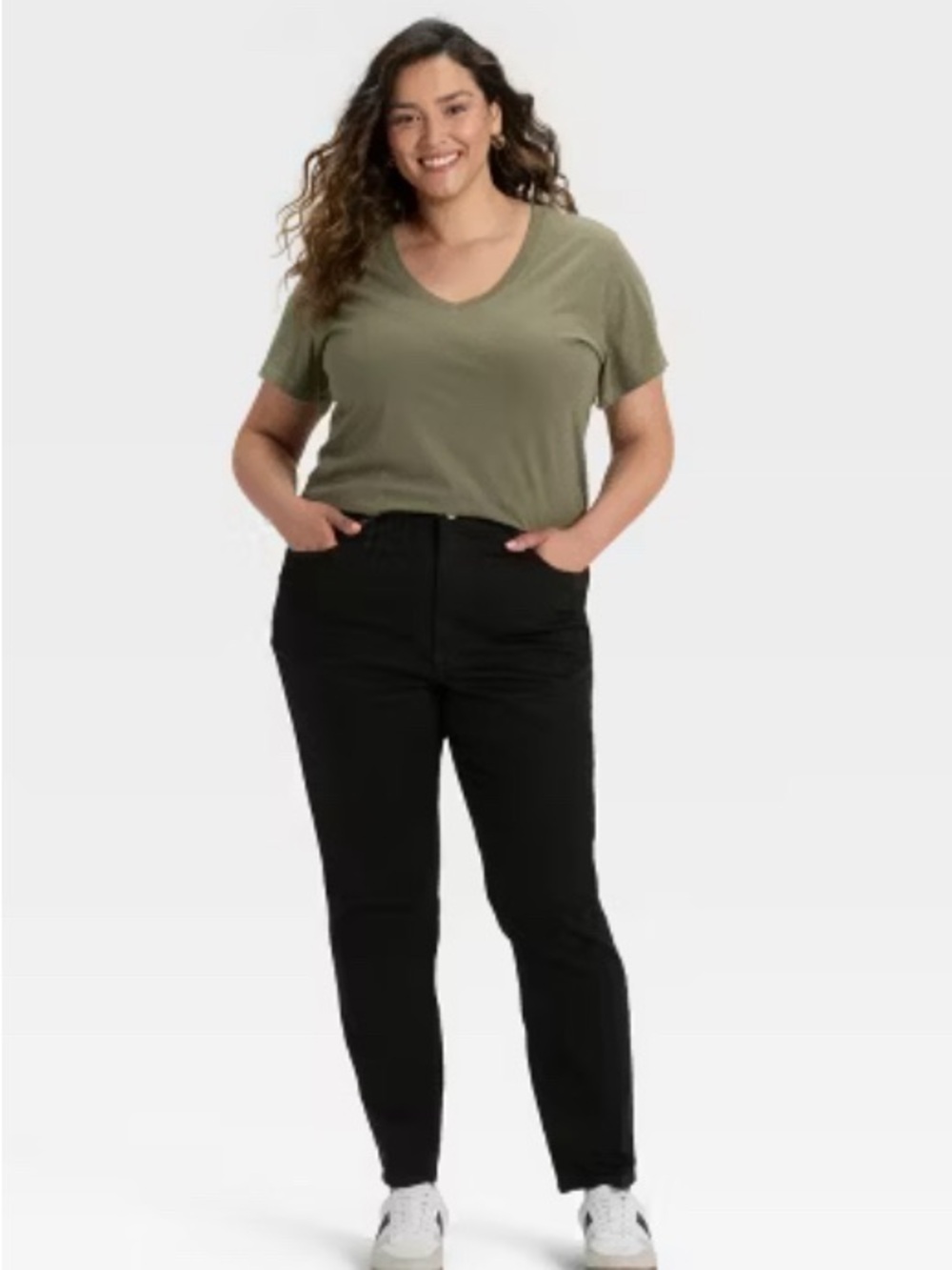 Plus High-Rise Black Jeans - Comfortable Slim Fit No Fade Black